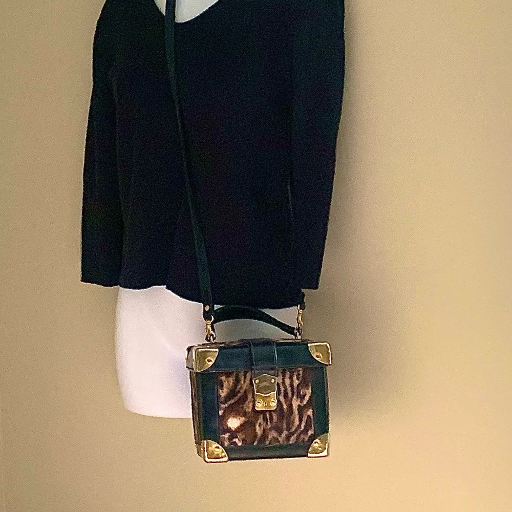 Leopard Print & Leather with Copper Colour Accent Purse